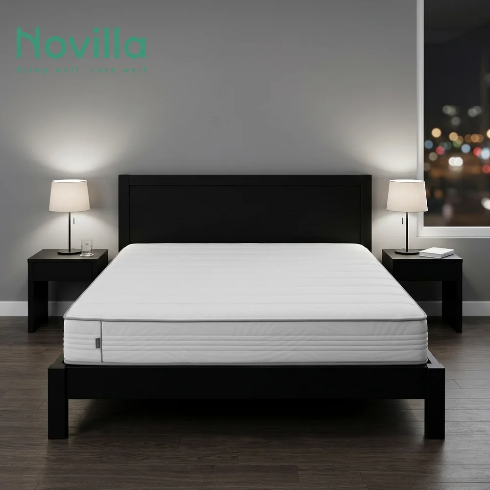 Novilla Factory Good Customized Orthopedic Queen King Size 25cm Independent Pocket Spring Mattress Compress And Roll Up For Otel