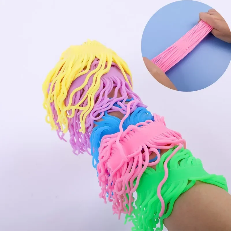 3p New TPR Elastic Simulation Noodles Children Tabletop Games Stress Relieving Elastic Rope Vent Kids Outdoor Activities Cure CN