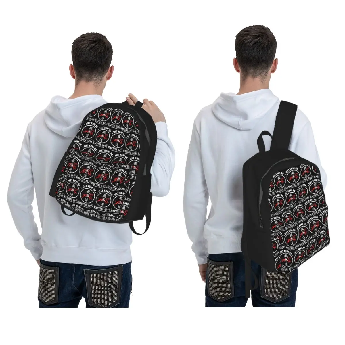 Unleash The Dragon Within Jeet Kune Do Dragon Power Backpack Student BookBag School Bag Computer Shoulder Bags for Men Women