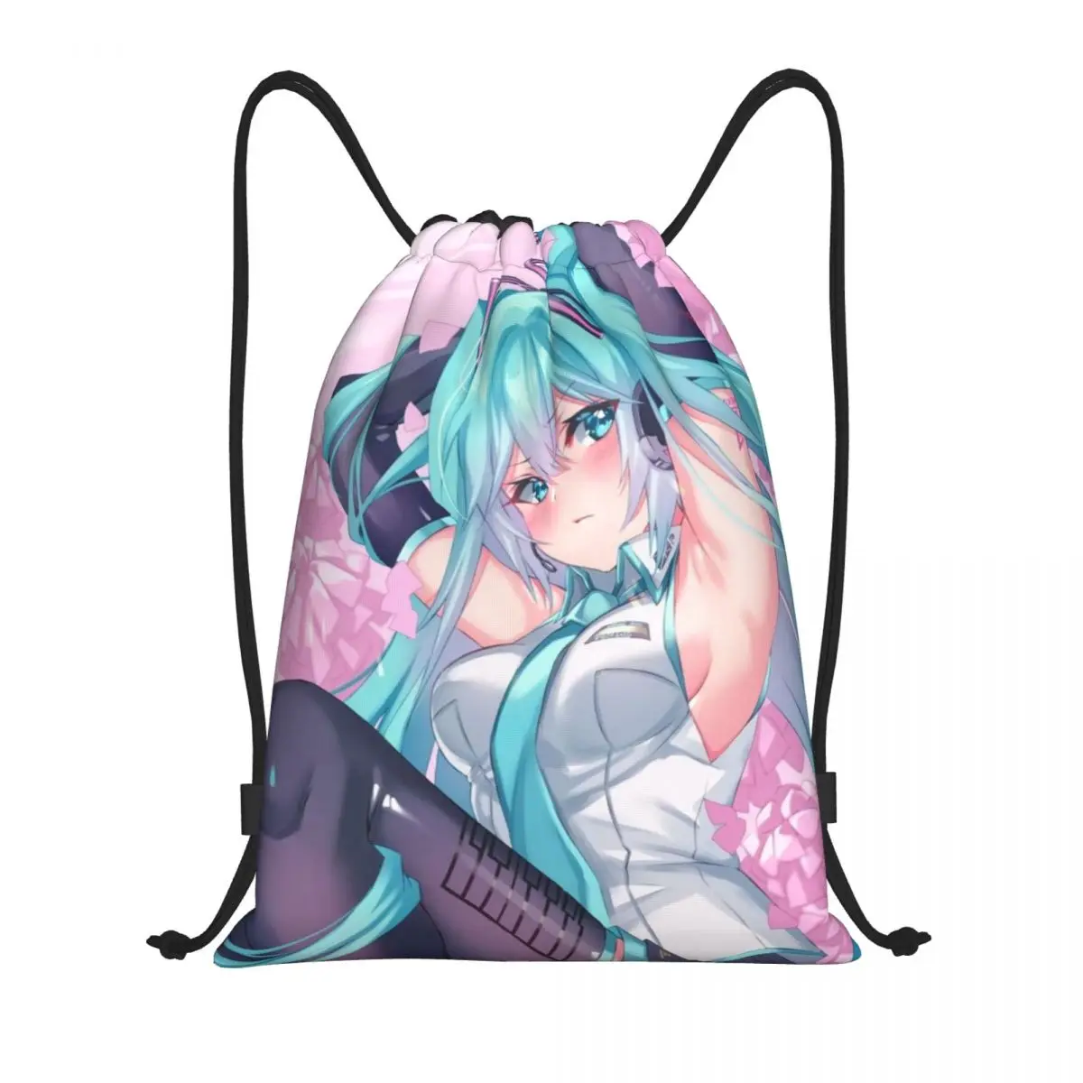 

Hatsune Miku Drawstring Back Pack Bag Travel Storage Package Teenagers Beach Tote Bag School Sport Shoe Bag Portable