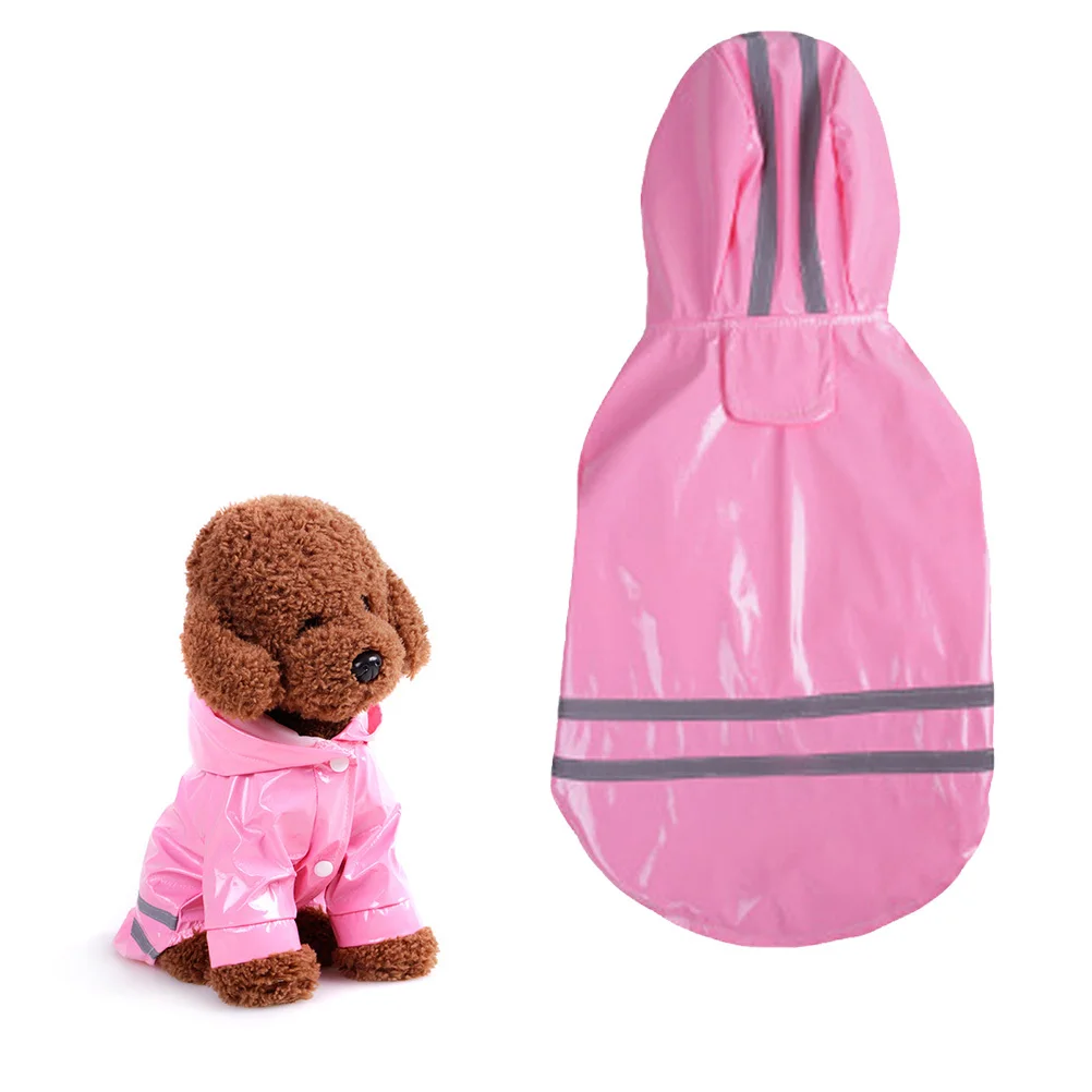 

Pet Dog Raincoat Waterproof Lightweight Hoodie Red Size Unique Style Pet Rain Slicker for Wet Weather