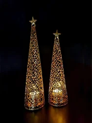 INS Estilo Metal Christmas Tree Castiçal, Decoração do casamento, Chá Cera Pequeno Copo Redondo, Candelabro, Feriado