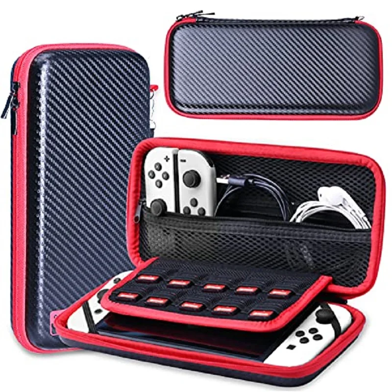 

Mooroer Console Bag Compatible with Nintendo Switch Protective Case Hard Portable Travel Storage Bag for OLED Transparent Shell