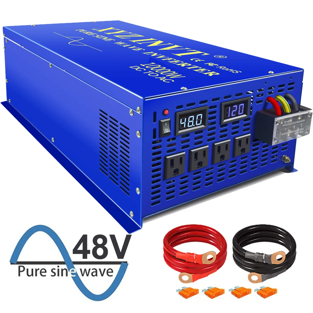 20000W Peak Pure Sine Wave Solar Inverter 10000W Power Inverter Generator 12V/24V/48V/96V/110VDC to 120V/220V/230V AC Converter