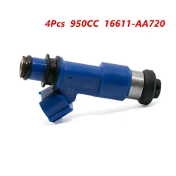 950CC 블루 연료 인젝터 16611-AA720, 스바루 WRX/STI 레거시 GT 16611AA720 용, 4 개