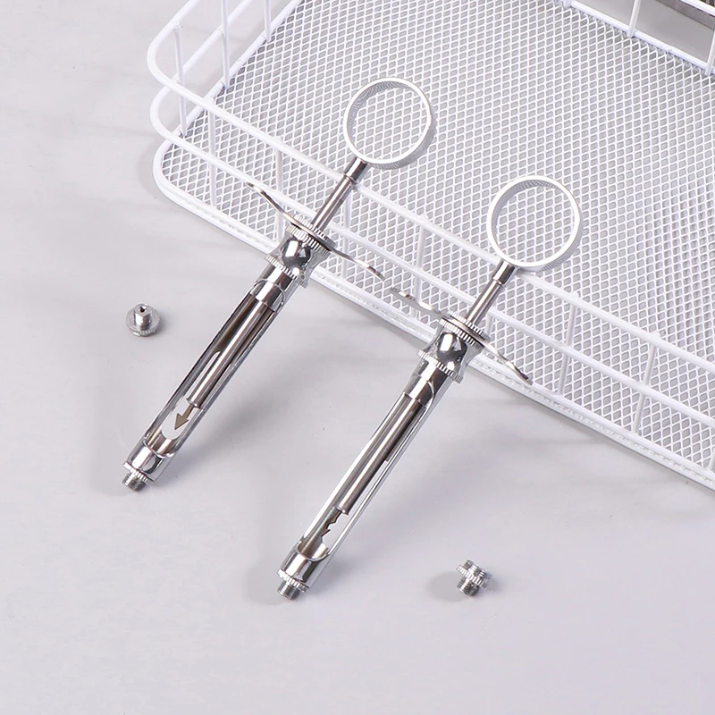 Dental Stainless Steel Syringe Hooks Tips Tools With 2 Heads 1.8ml Oral Material