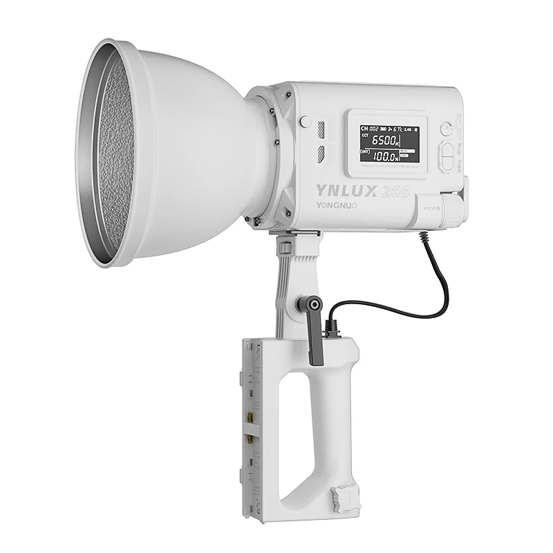 Imagem -04 - Yongnuo-luz Led Portátil para Exterior com Kit Adaptador de Energia Montagem Bowens Fotografia e Vídeo Lux200 Ynlux200 200w 2700k6500k