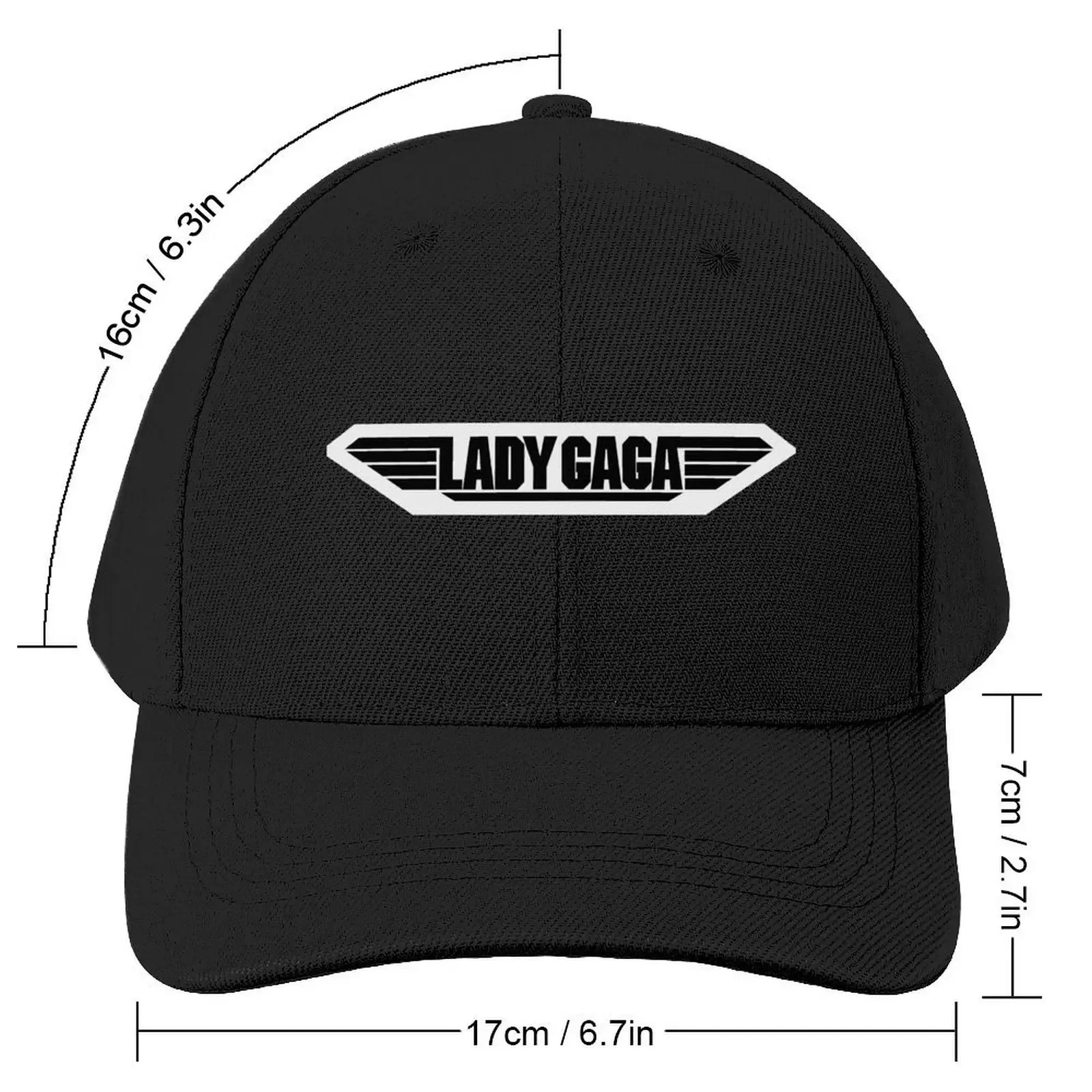 Lady Gaga - Hold My Hand Logo (Black on White) Baseball Cap Hip Hop summer hat Girl Men's