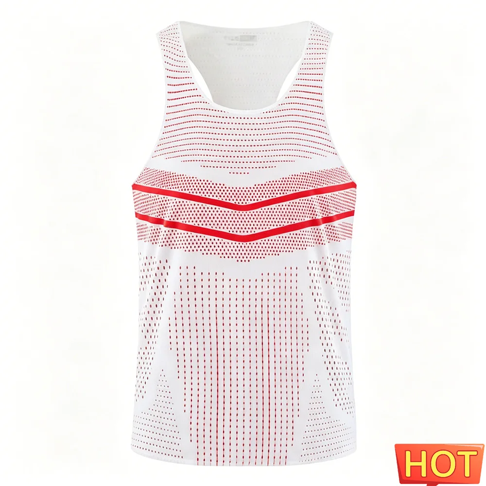 Marathon sports men women's vest men's t-shirts tank tops Stripe gradient men's running vest breathable Men's sleeveless T-shirt