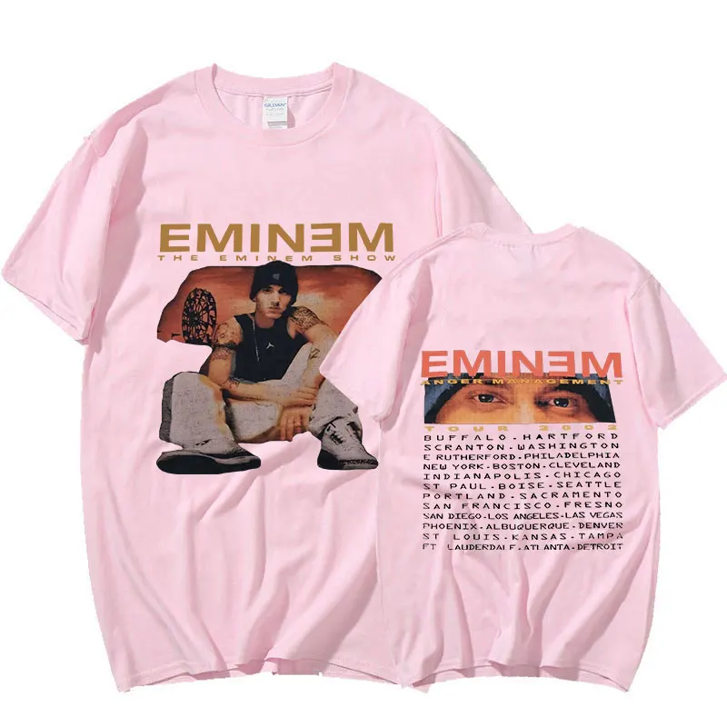 Eminem Anger Management Tour 2021 T Shirt Vintage Harajuku Funny Rick Tee Shirts Sleeve Men Oversized T Shirt Fashion Tops