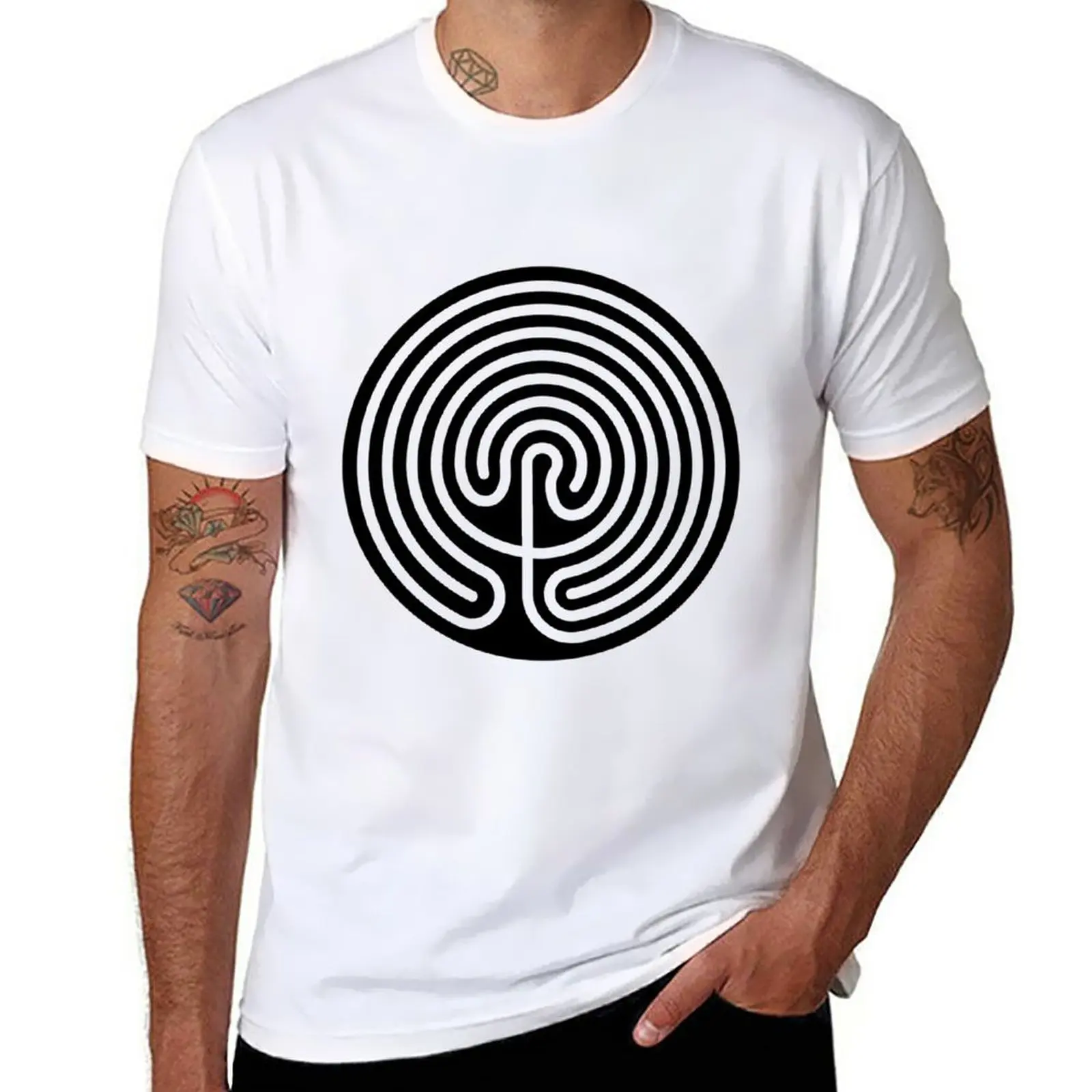 

New Reverse Cretan Labyrinth T-Shirt cat shirts summer top Short sleeve plain white t shirts men