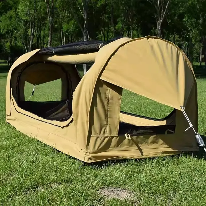 

Портативная одиночная палатка для кемпинга, двойная парусиновая палатка для рыбалки на открытом воздухе, палатка для одного человека