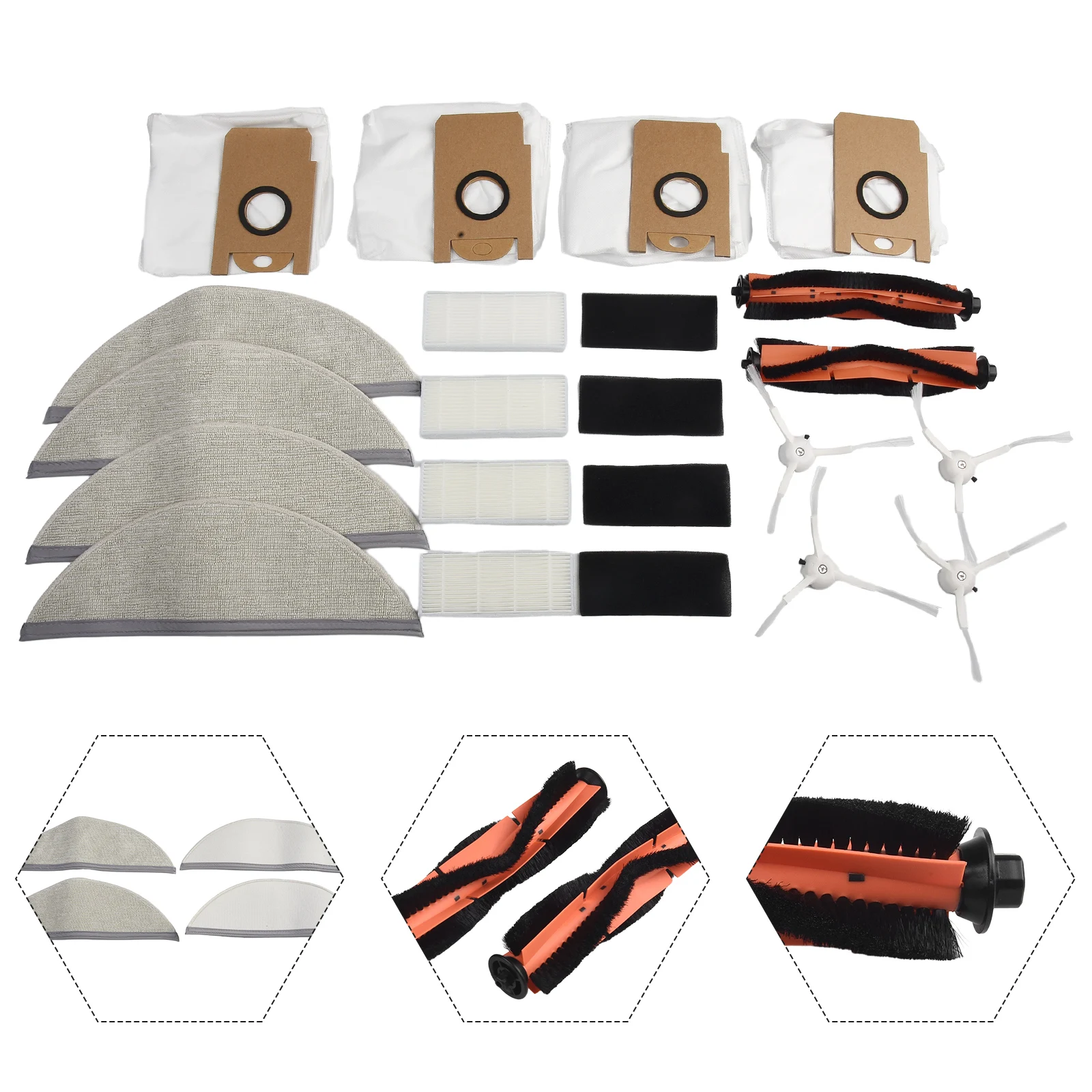 Robô Aspirador Peças, Escova Lateral Principal, Filtros, Mop, Pano De Pano, Sacos De Pó, Filtros, Lydst R1, R1A, R1 Pro, S1