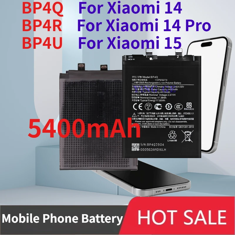 

New BP4Q BP4U BP4R High-Performance Mobile Phone Battery for Xiaomi 14 Xiaomi 15 Xiaomi 14 Pro Replacement Lithium Batteries