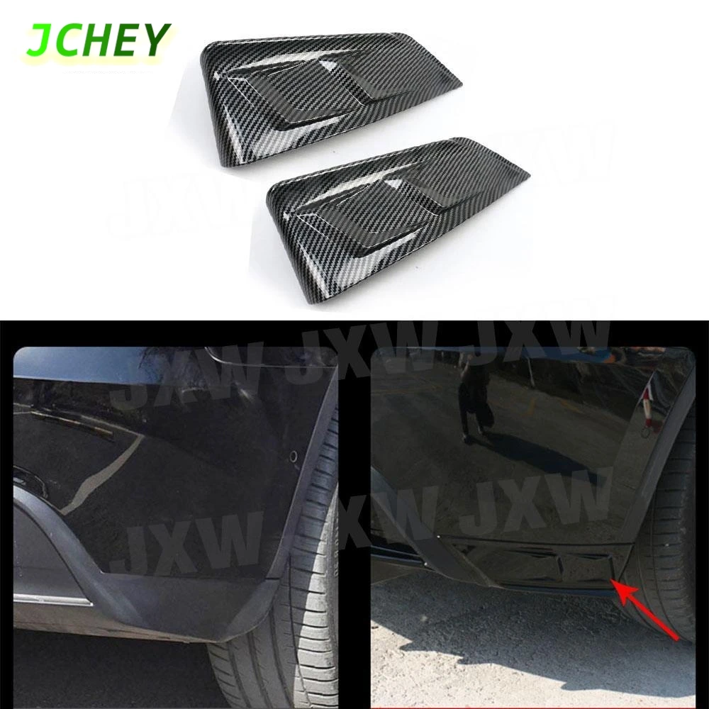 

JCHEY ABS углеродное волокно, задний бампер автомобиля, боковой разветвитель для Tesla model Y 2021+, боковые фартуки, клапаны Canard, черный автомобиль
