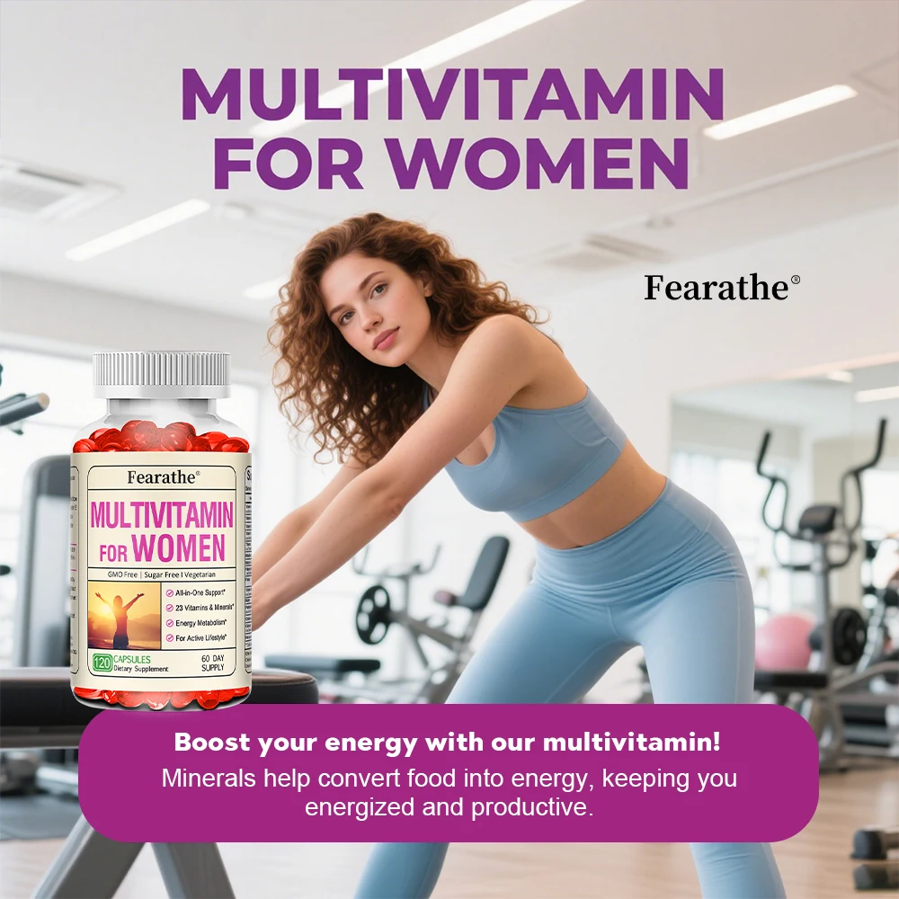 كبسولات الفيتامينات اليومية للنساء، مكمل يومي للمساعدة في دعم الأعصاب وعلاج التمثيل الغذائي في الطاقة والعظام وصحة المناعة #2