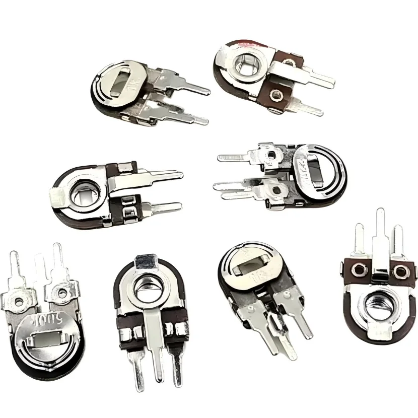 10pcs/ SR083 Carbon Film Adjustable Resistor, 8MM Vertical 3-Pin Iron Sheet Fine-Tuning Potentiometer, 200R, 1K, 100K