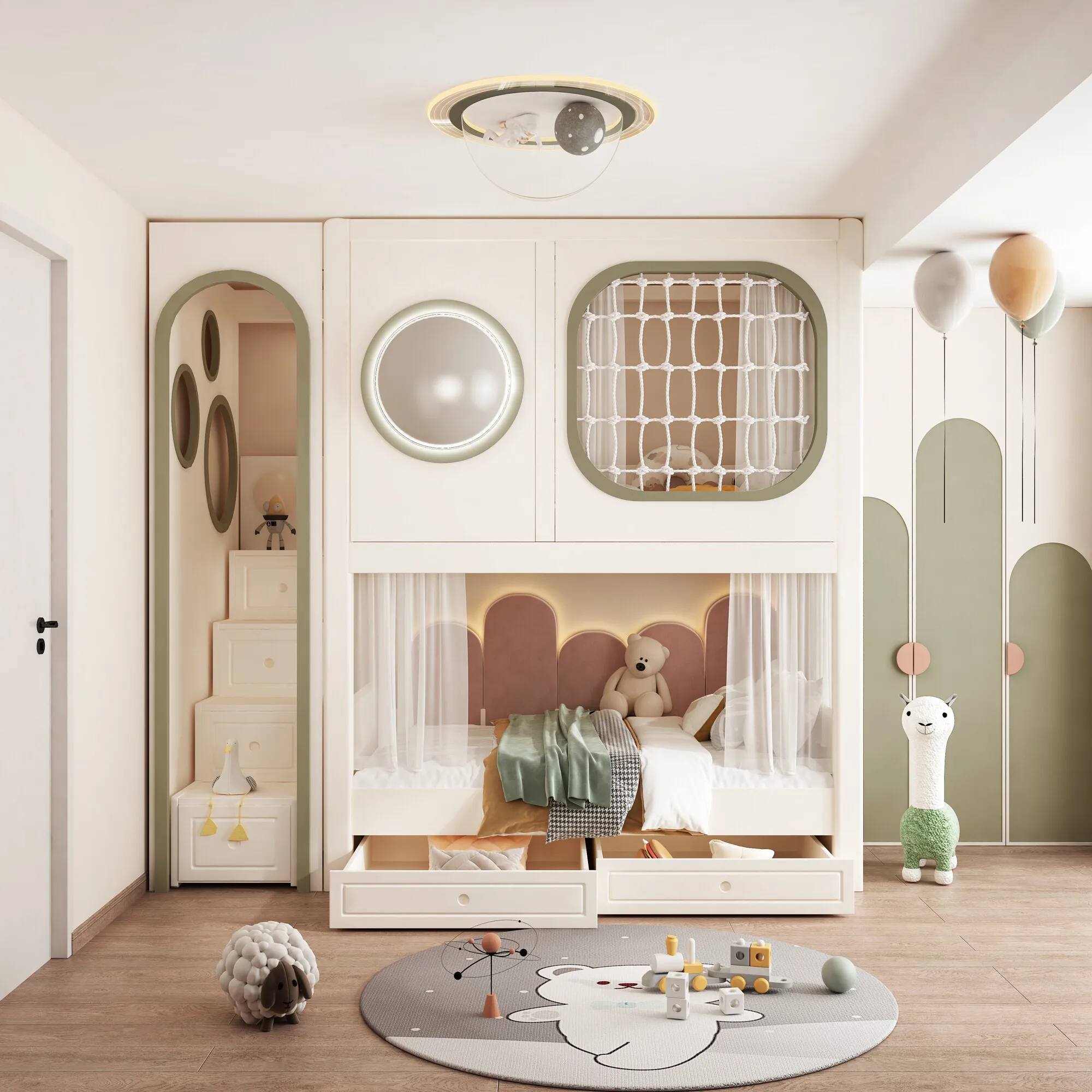 Customizable space capsule all solid wood children's bed size customization find customer service