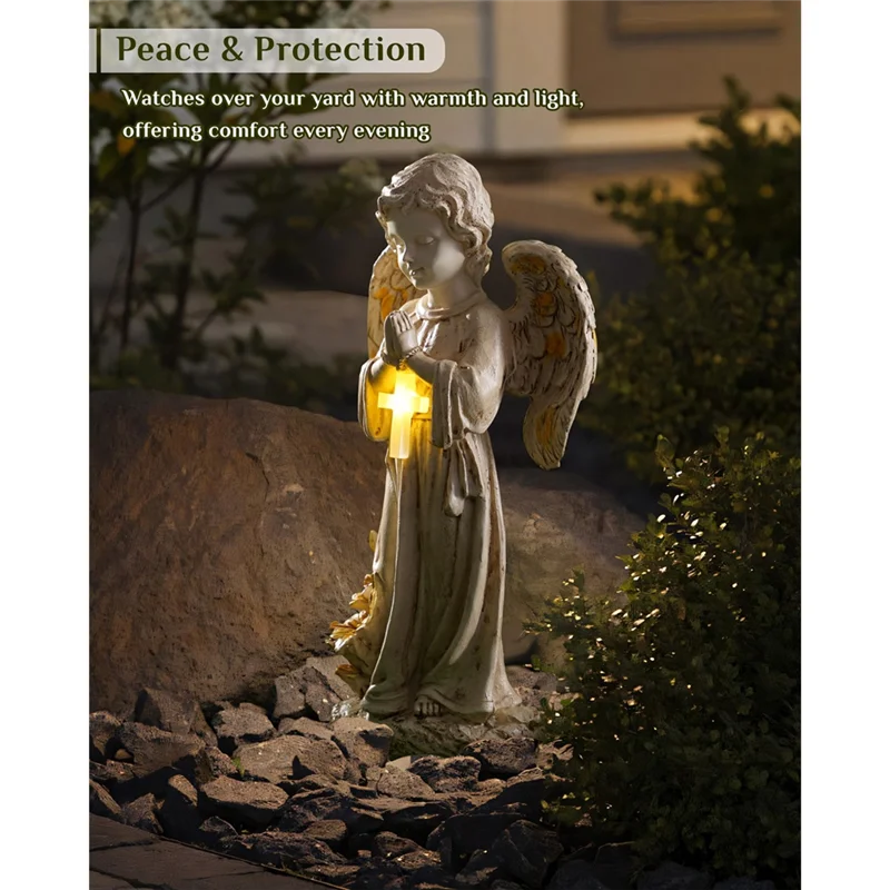 

A25F-Angel Solar Lights Outdoor Garden 12" Outdoor Memorial Angel For Graves, Memorial Gardens