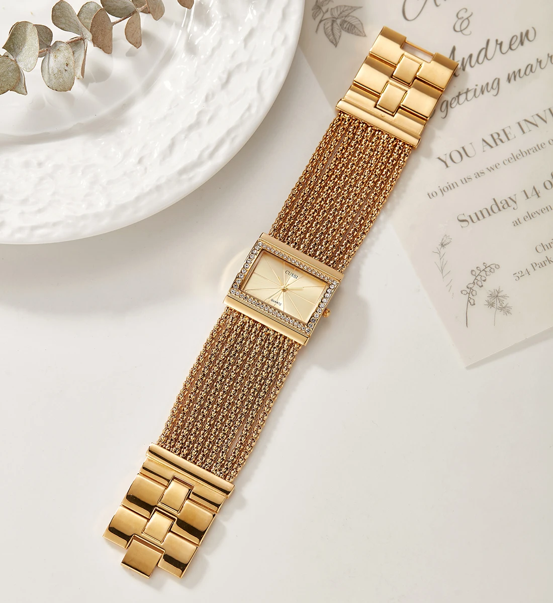 Fashion Women Watch Gold Tassel Band Bracelet Quartz Wrist Watches For Ladies Golden Sliver Reloj Female Clock Square Wristwatch