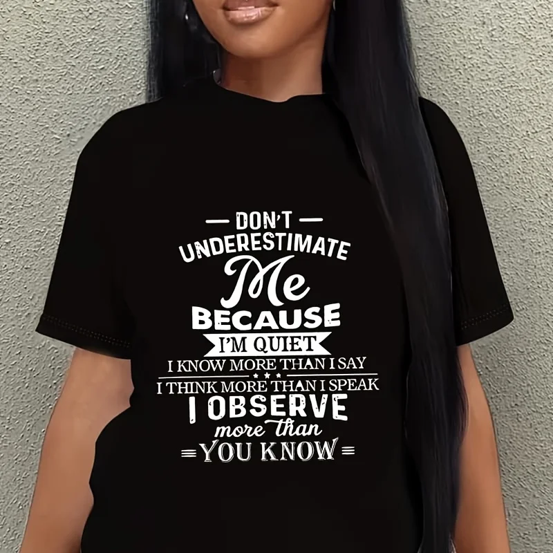 Don'T Underestimate Me because Women's Plus Size T-Shirt 100% Cotton 220g