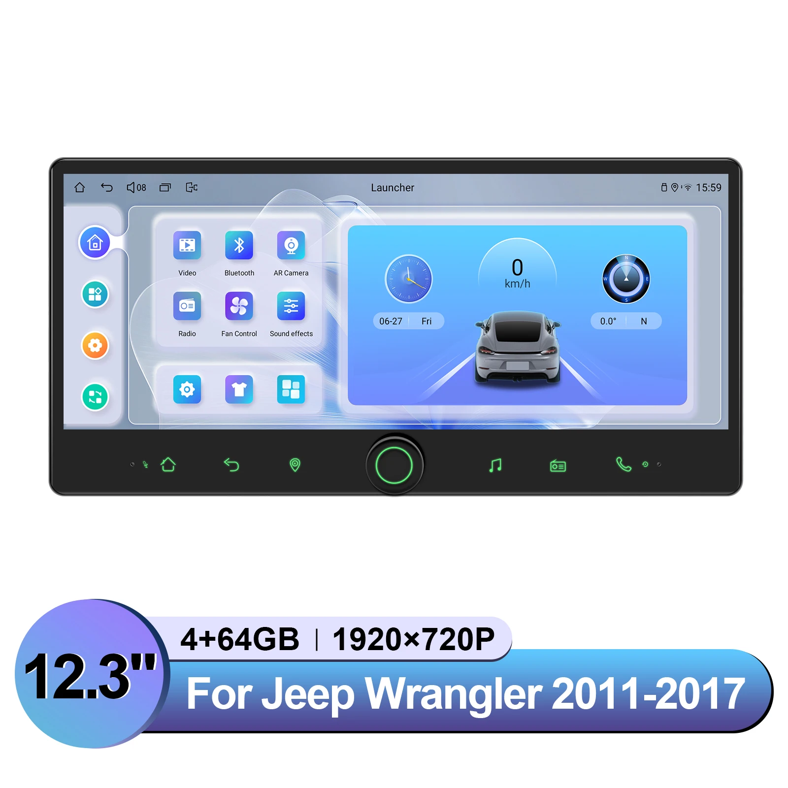 Joying Car Radio for Jeep Wrangler JK 2011-2018 Upgrade Android 13 Floating Stereo 8.9\