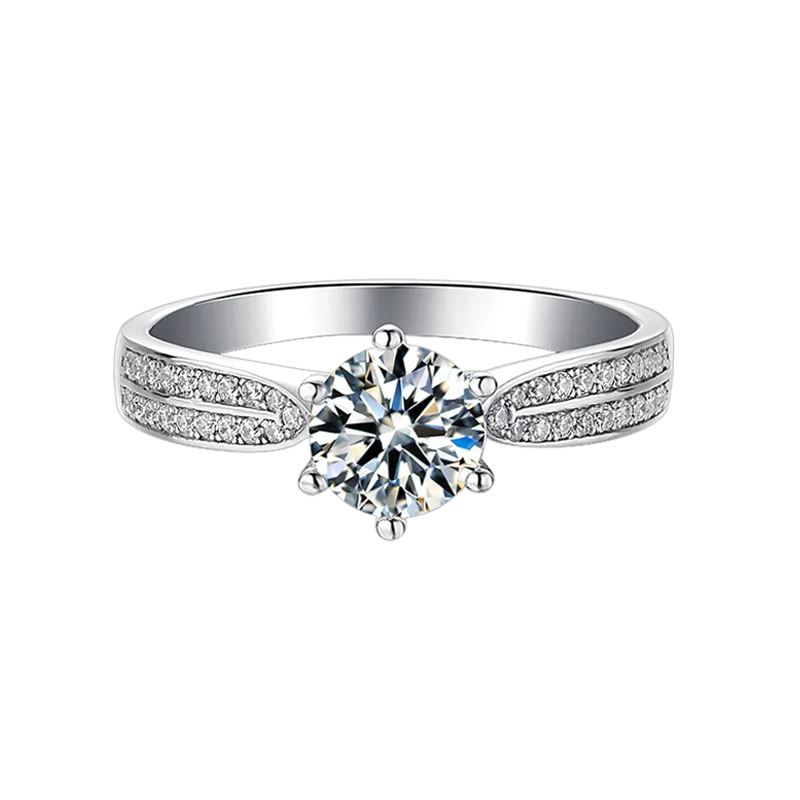 Wedding Jewelry Latest Silver Ring Solid S925 Designs 1ct Moissanite Diamond Molds For Ladies Ready To Ship