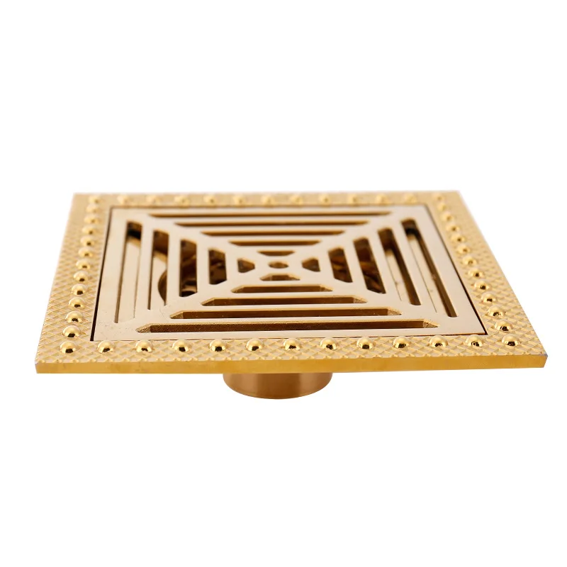 Shower Drain 15cm Euro Antique Brass Floor Drain Cover Shower Square Waste Grate Strainer Hair Bathroom Bath Accessories