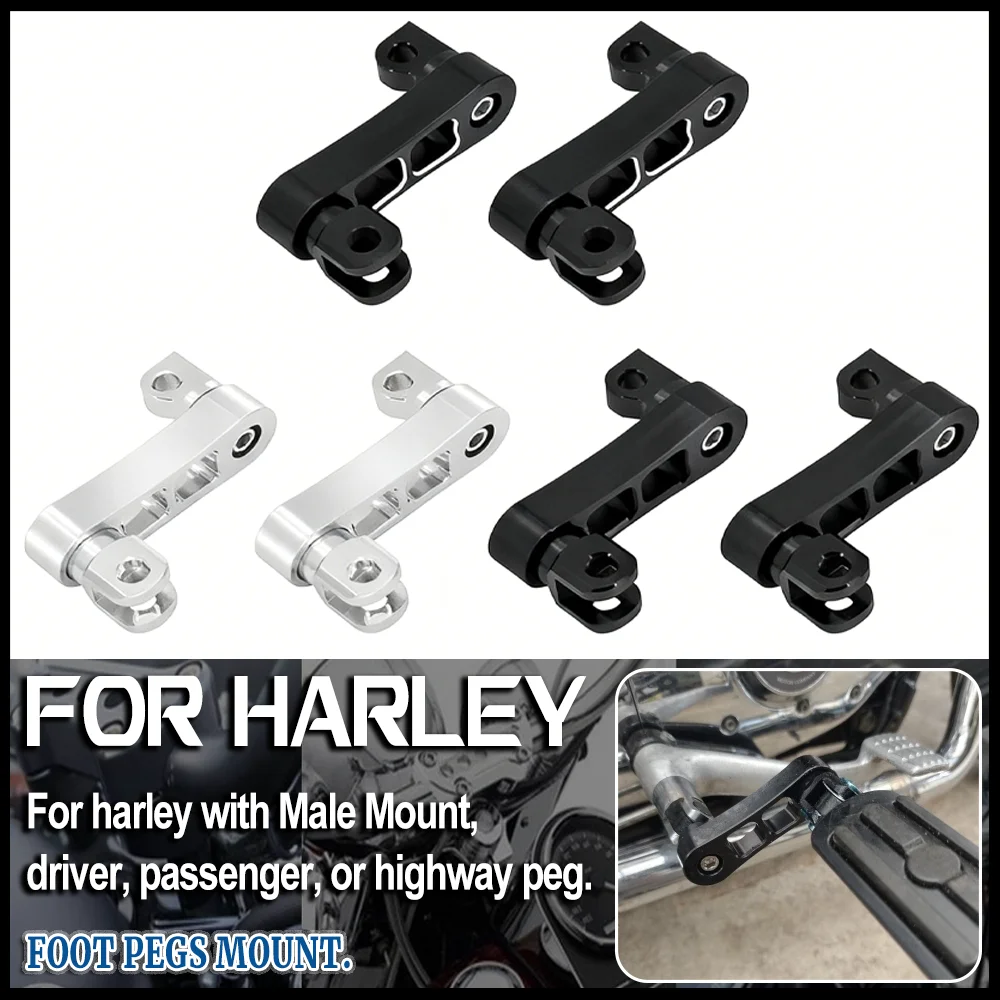 

Adjustable Motorcycle Male Mount Foot Peg Extensions Passenger Highway Pegs Clamp Support Brackets for Harley Softail Sportster