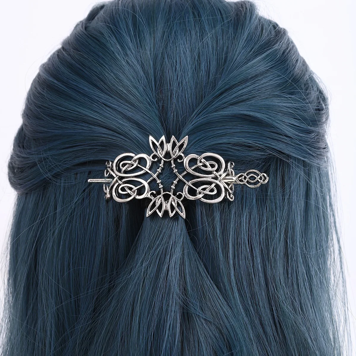 1pc Retro Metalen Bloem Blad Verpakt Haarspeld Nis Keltisch Patroon Haarspeld Middeleeuwse Stijl Retro Feest Gepersonaliseerde Hoofddeksels