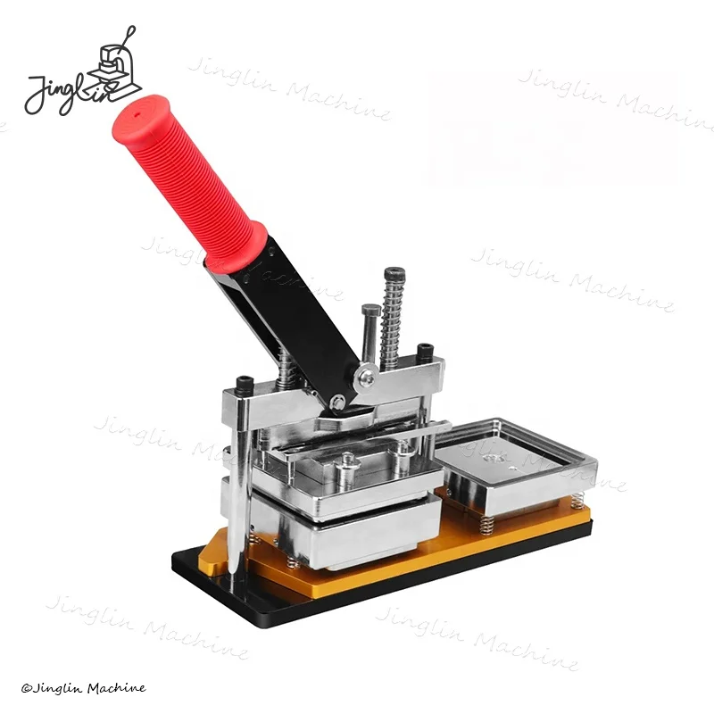 63.5x63.5  DIY 50x50 Pvc Magnetic Rectangle Square Button Photo Fridge Magnet Making Machine Kit Press Badge Maker Machine