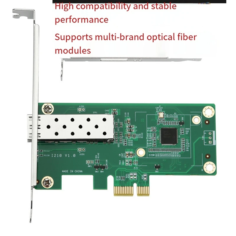 

PCIe SFP Network Adapter Gigabit Fiber Network Lan Card 10/100/1000Mbps for I210 TXA026-A12I