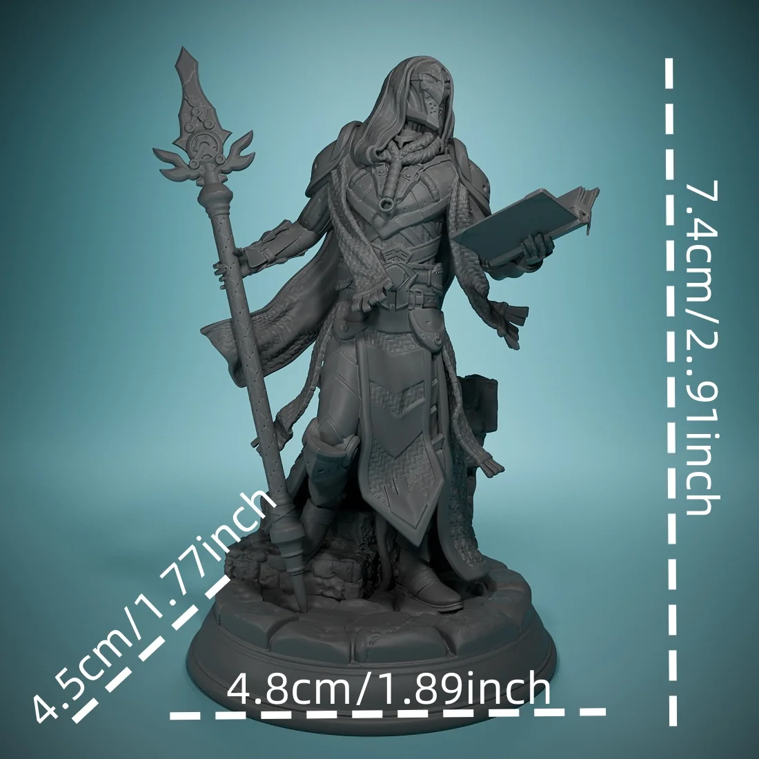 Warforged Wizard Miniature Tabletop, D & D Resina Miniaturas, Perfeito para jogos de mesa e Role Playing, Figura, Perfeito