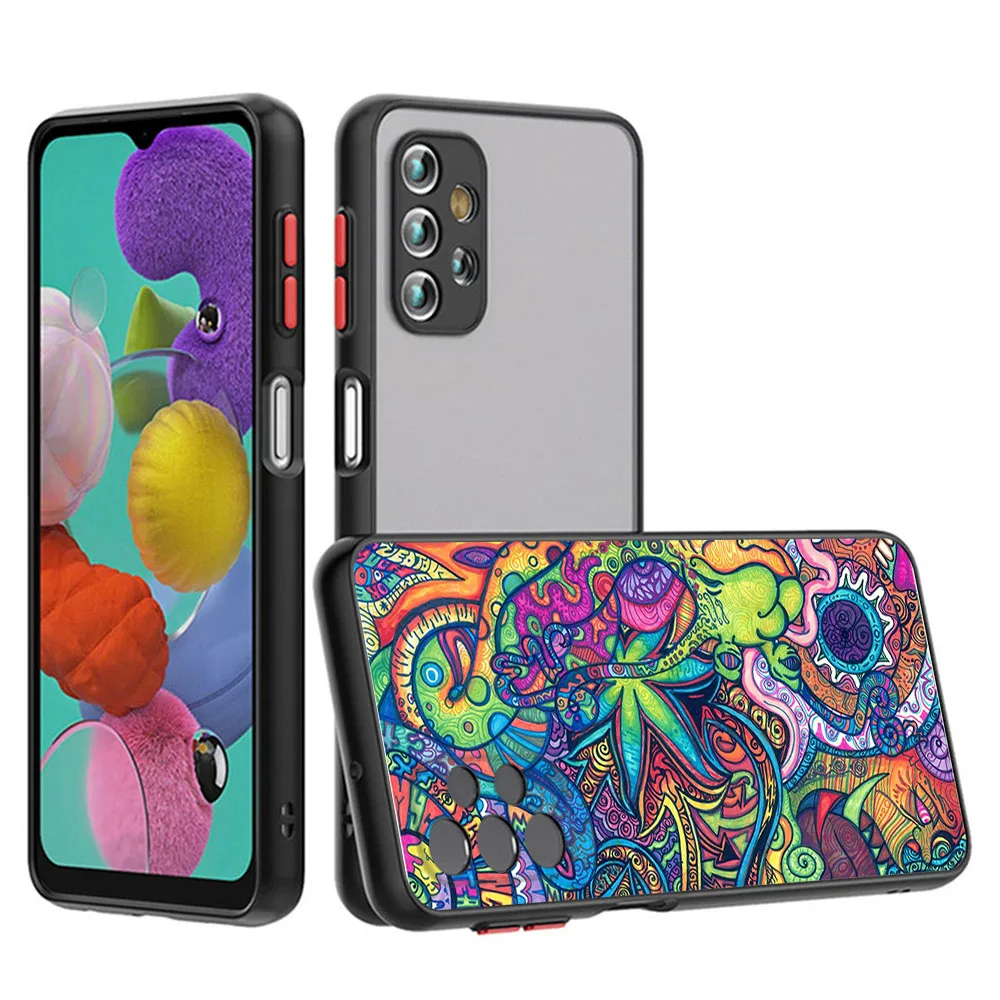 Phone Case For Samsung A14 A53 A52 A51 A34 A33 A32 A31 A24 A23 A22 A14 A13 12 Abstact Trippy Psychedelic Matte Translucent Cover