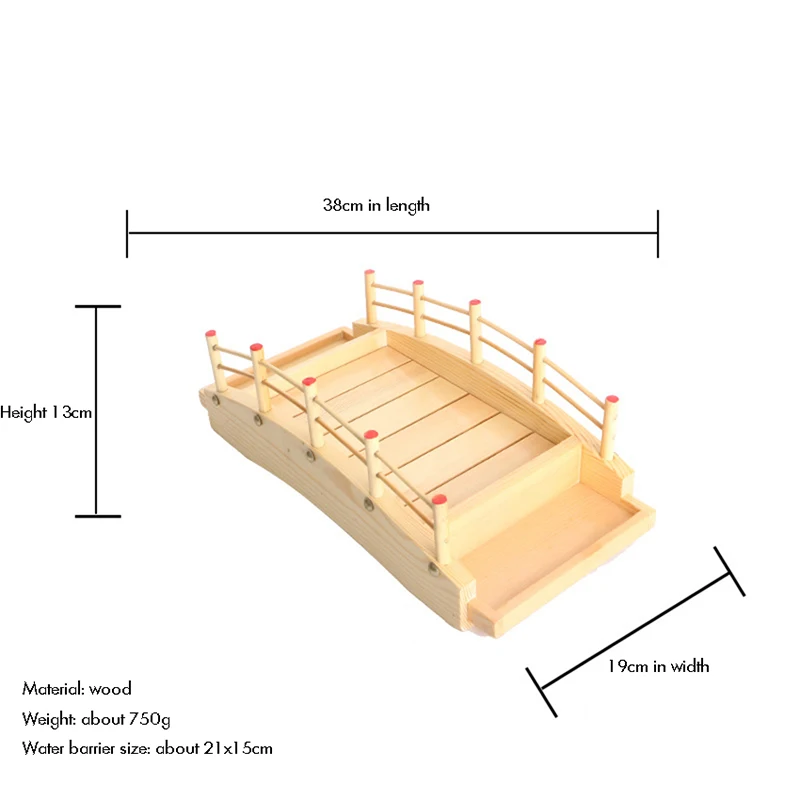 Wooden Sushi Serving Tray Plate for Restaurant or Home, Sushi Bridge Shape Plate Japanese Sushi Sashimi Serving Plate