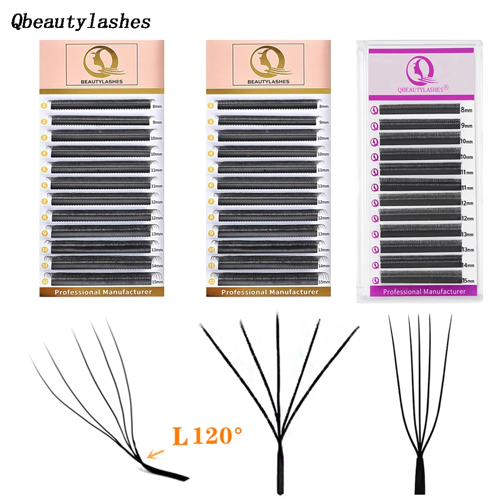 Qbeautyelashes Cílios LU/C/D Curl 5D YY على شكل رموش ملحقات حجم مسبق الصنع مروحة لينة الطبيعية YY الرموش الفردية #1