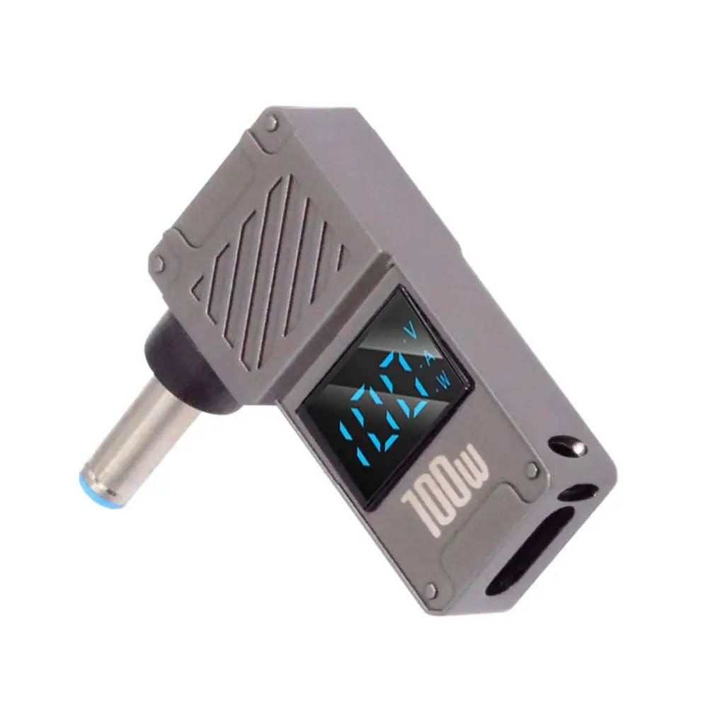 USB C Female to DC 4.5x3.0mm HP Barrel Jack Plug PD 100W Laptop Fast Charging Adapter with Wattage Display