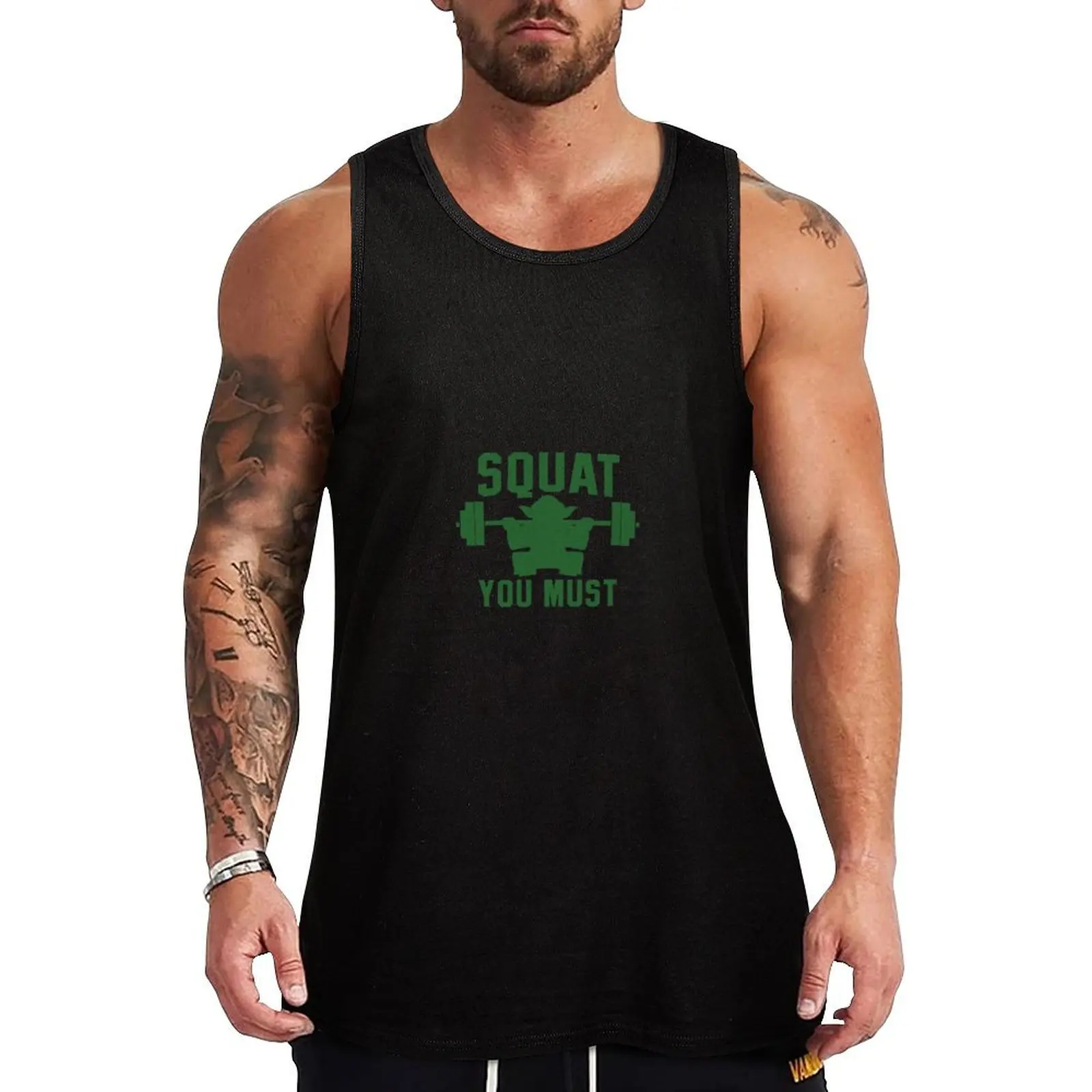 

Squat you must Tank Top sleeveless gym shirt man fitness gym clothes men quick-drying t-shirt