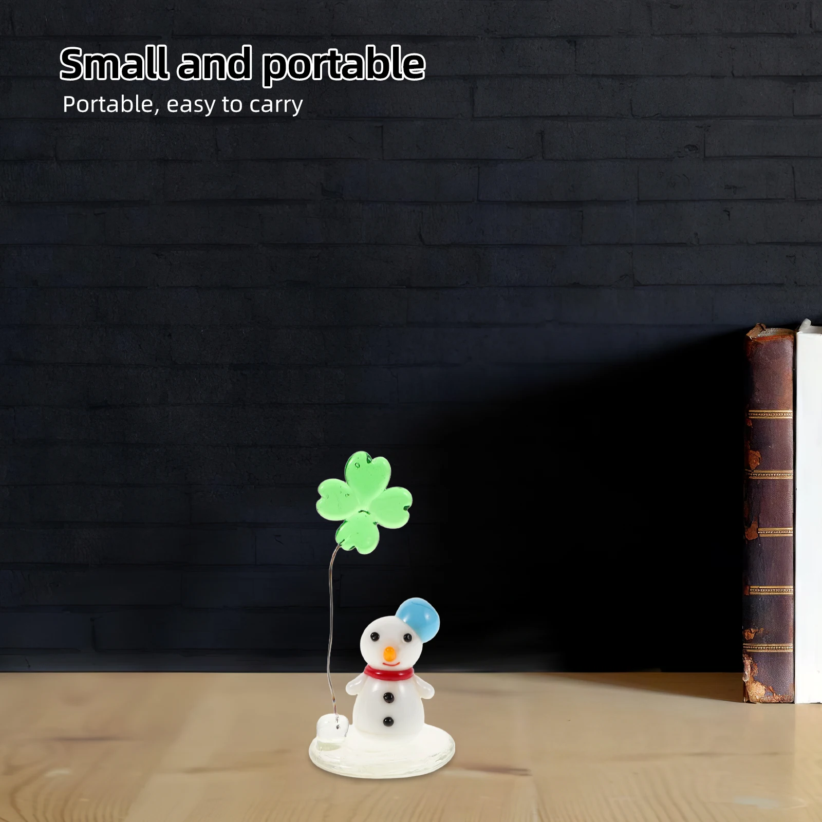 

Mini Glass Snowman Decoration Creative Christmas Desk Ornament for Desktop Shelf Home Office Holiday Decor Snowman Statue