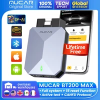 MUCAR BT200 MAX Auto sistema completo herramienta de diagnóstico AI 15 herramienta de escáner de reinicio lector de código CANFD bidireccional actualización gratuita de por vida