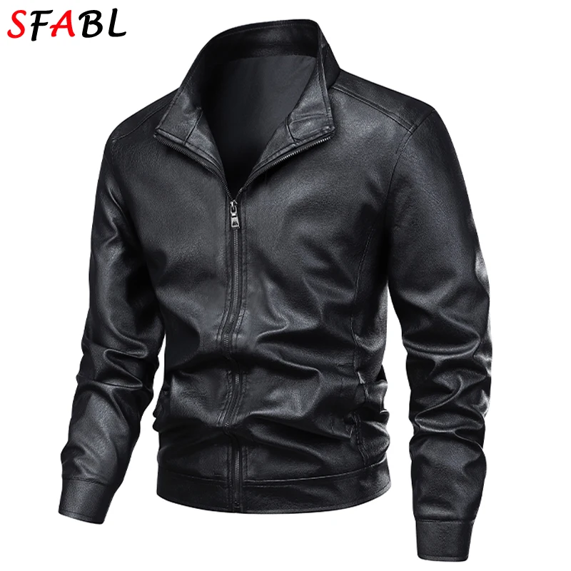 

New Fashion Leather Jacket Men Autumn Winter Men's Motorcycle Jacket Biker Warm Windbreak PU Leather Coat Men Outerwear Black