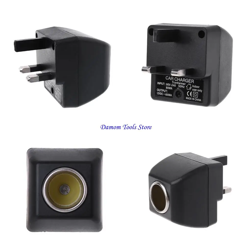 57BE UK Plug 220V AC Power to 12V for DC Car Cigarette Converter Supply Adapt
