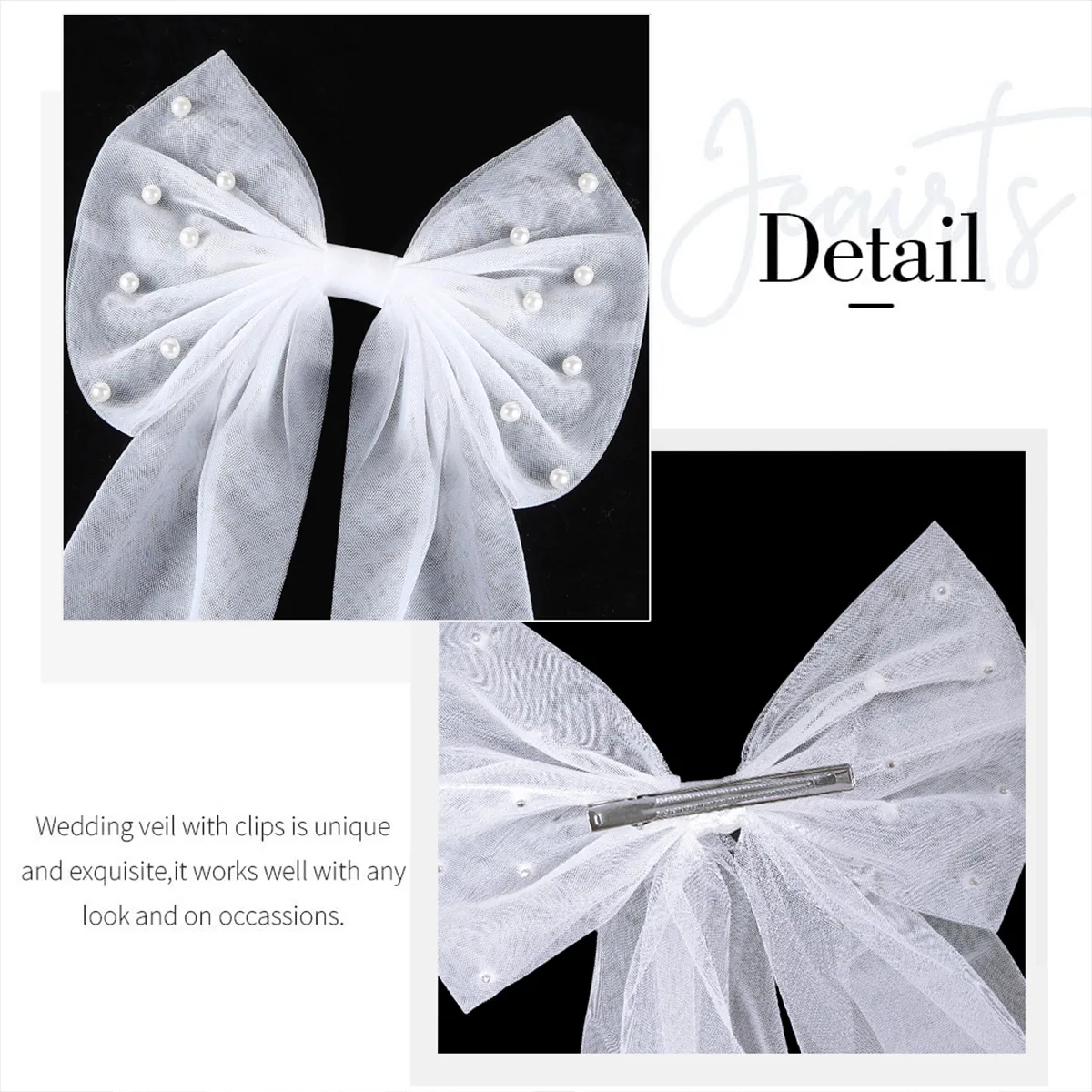 أنيقة الساتان اللؤلؤ Bowknot حجاب الزفاف القصير لينة تول طول الكتف طرحة الزفاف مع مشط #3