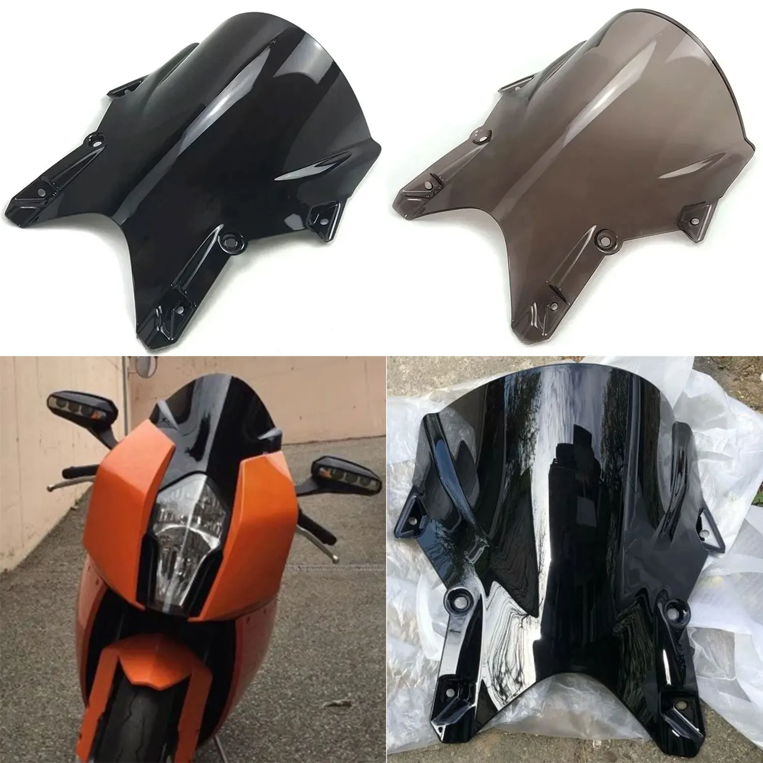 For KTM 1190 RC8 R RC-8 RC8R 2008 2009 - 2013 2014 2015 2016 Windshield Double Bubble Windscreen Screen Front Wind Deflectors