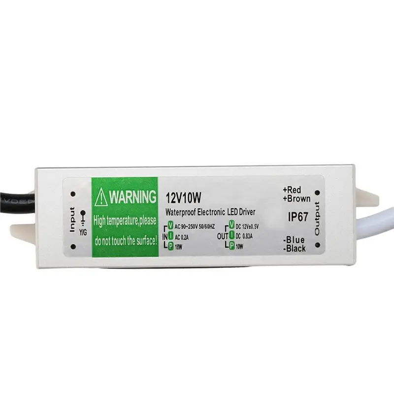 New Waterproof Power Supply IP67 Lighting Transformer AC 90-250V To DC 12V LED Driver 10W/15W Outdoor Adapter