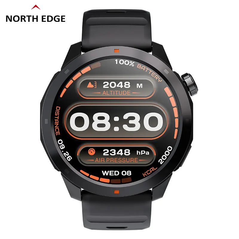 

North Edge Men's 1.43 Inch IPS Bluetooth Call Smartwatch Multi-Function Sport Fitness Tracker GPS Compass for Active Living