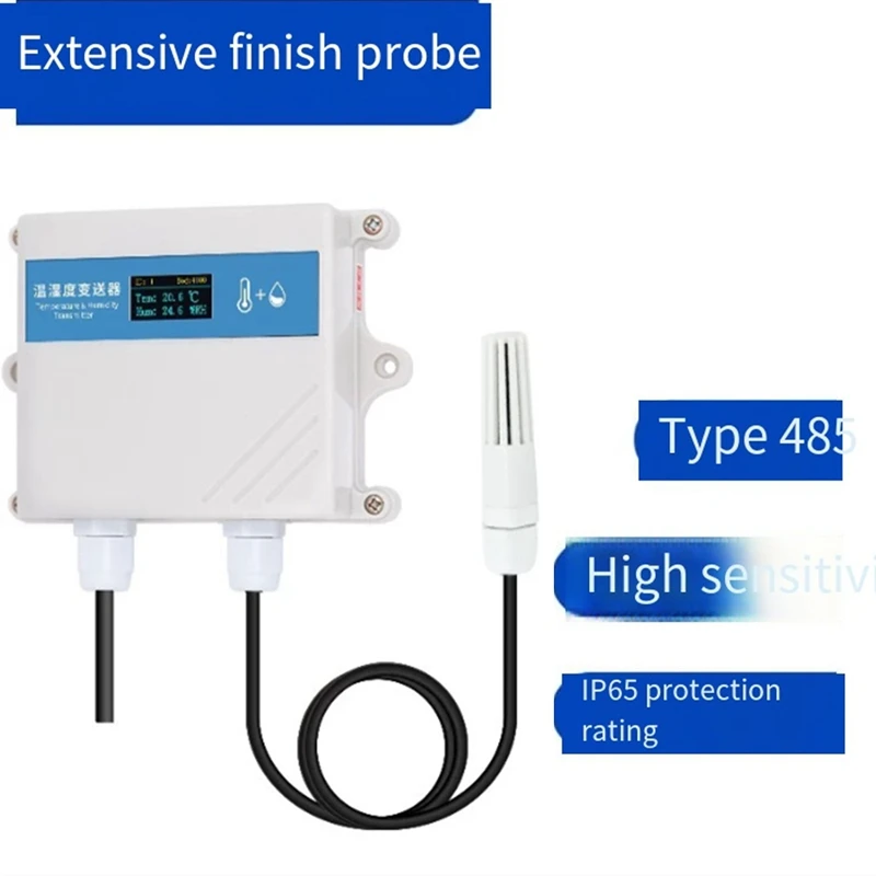Wall Mounted Temperature and Humidity Sensor RS485 High Accuracy Transmitter with OLED Display for Warehouse Greenhouse-A56M