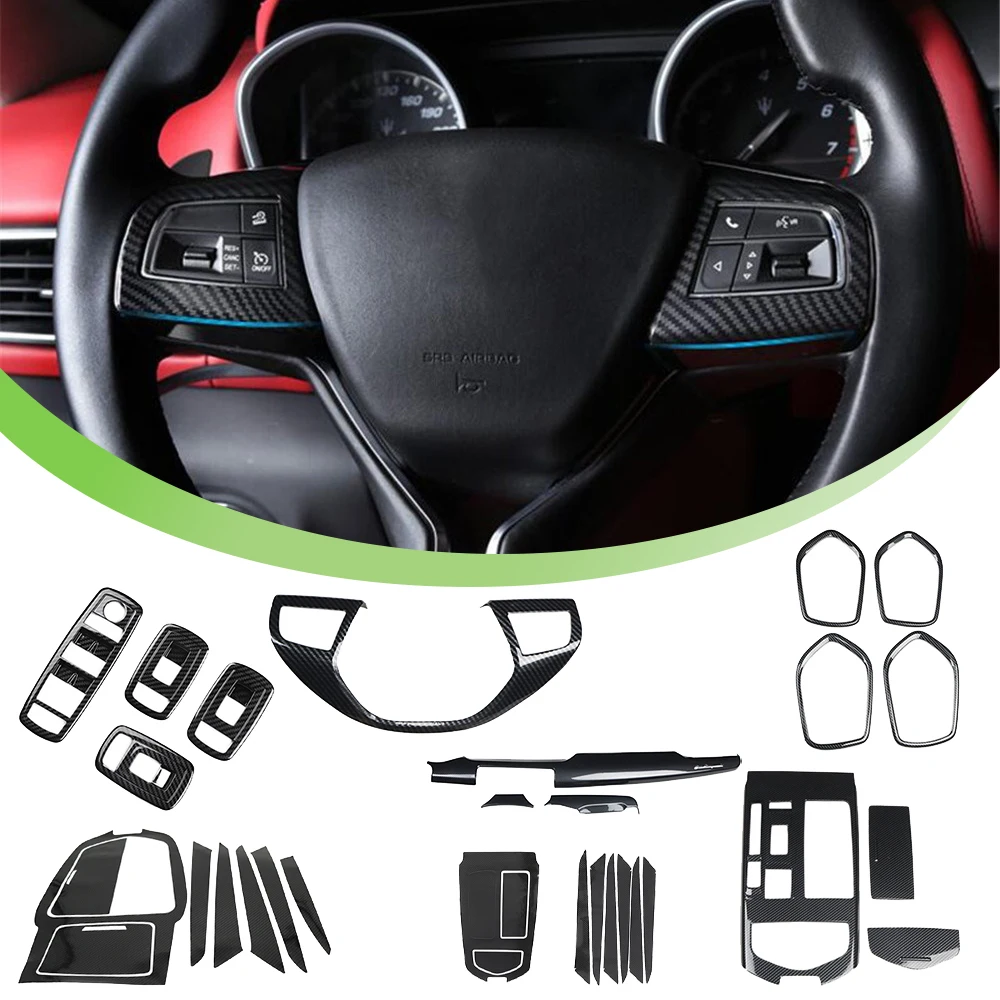 

Car Steering Wheel Door Speaker Gear Shift Cover Trim for Maserati Levante 2016-2019 Ghibli 2014-2019 Quattroporte 2013-2017