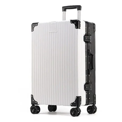 (35) Retro aluminum frame suitcase silent 22-inch code mother-and-child 24-inch travel suitcase