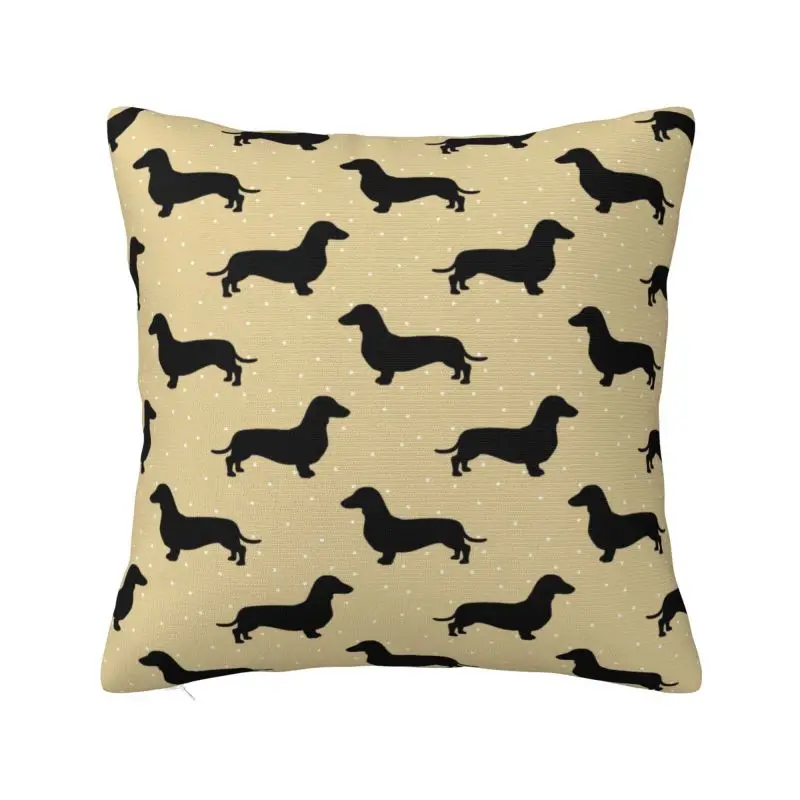 Custom Hair Dachshund Cream  Sausage Dog Throw Pillow Cover Home Decorative Square Wiener Cushion Cover Pillowcover for Sofa